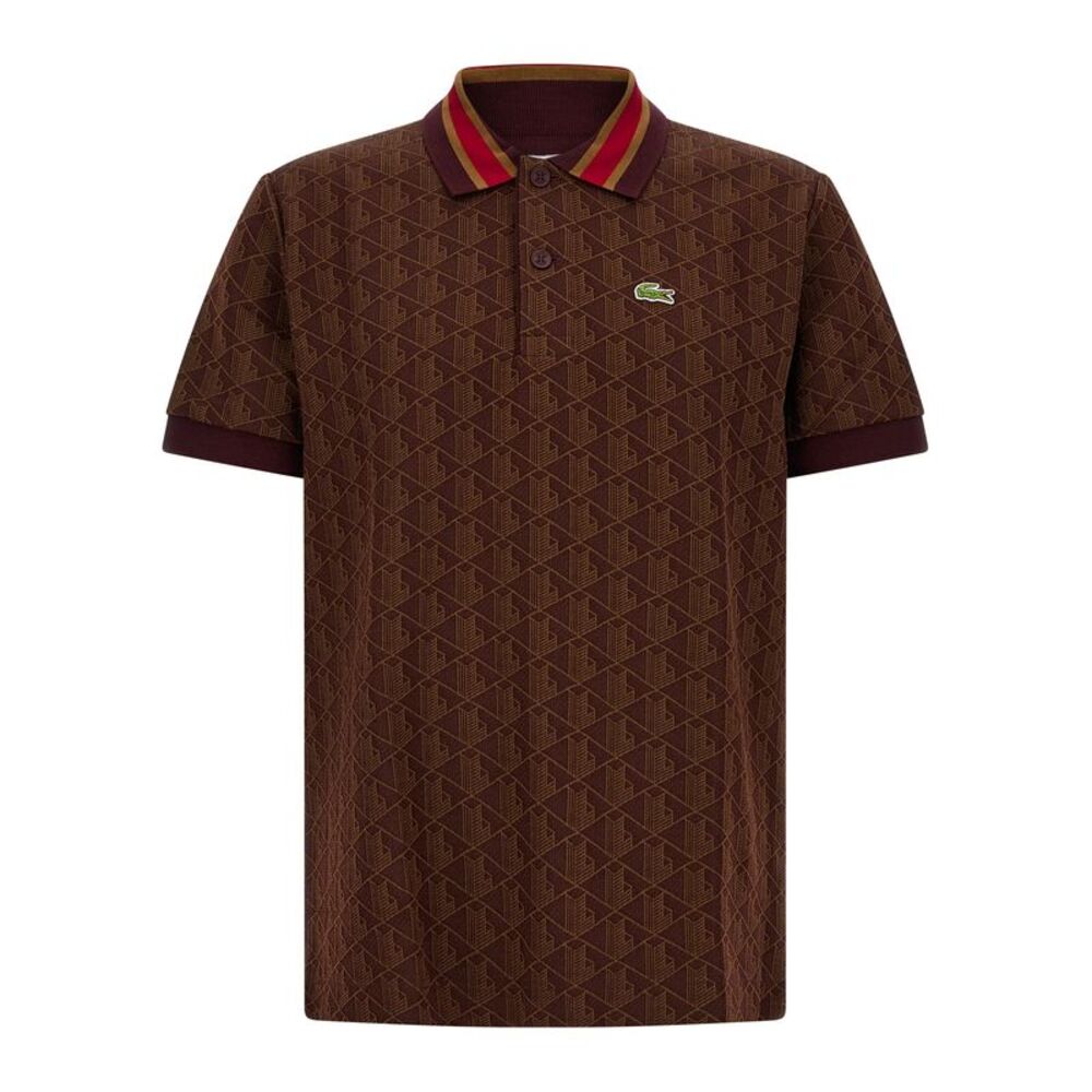 Lacoste Brown Polyester Polo Men's Shirt
